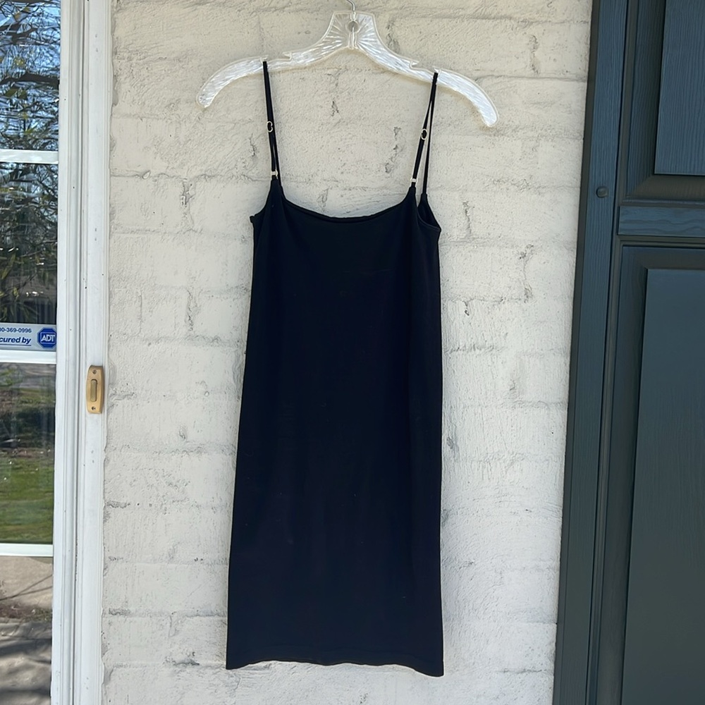 By Anthropologie Seamless Bodycon Knit Black Mini Dress Size S/M - Picture 7 of 10